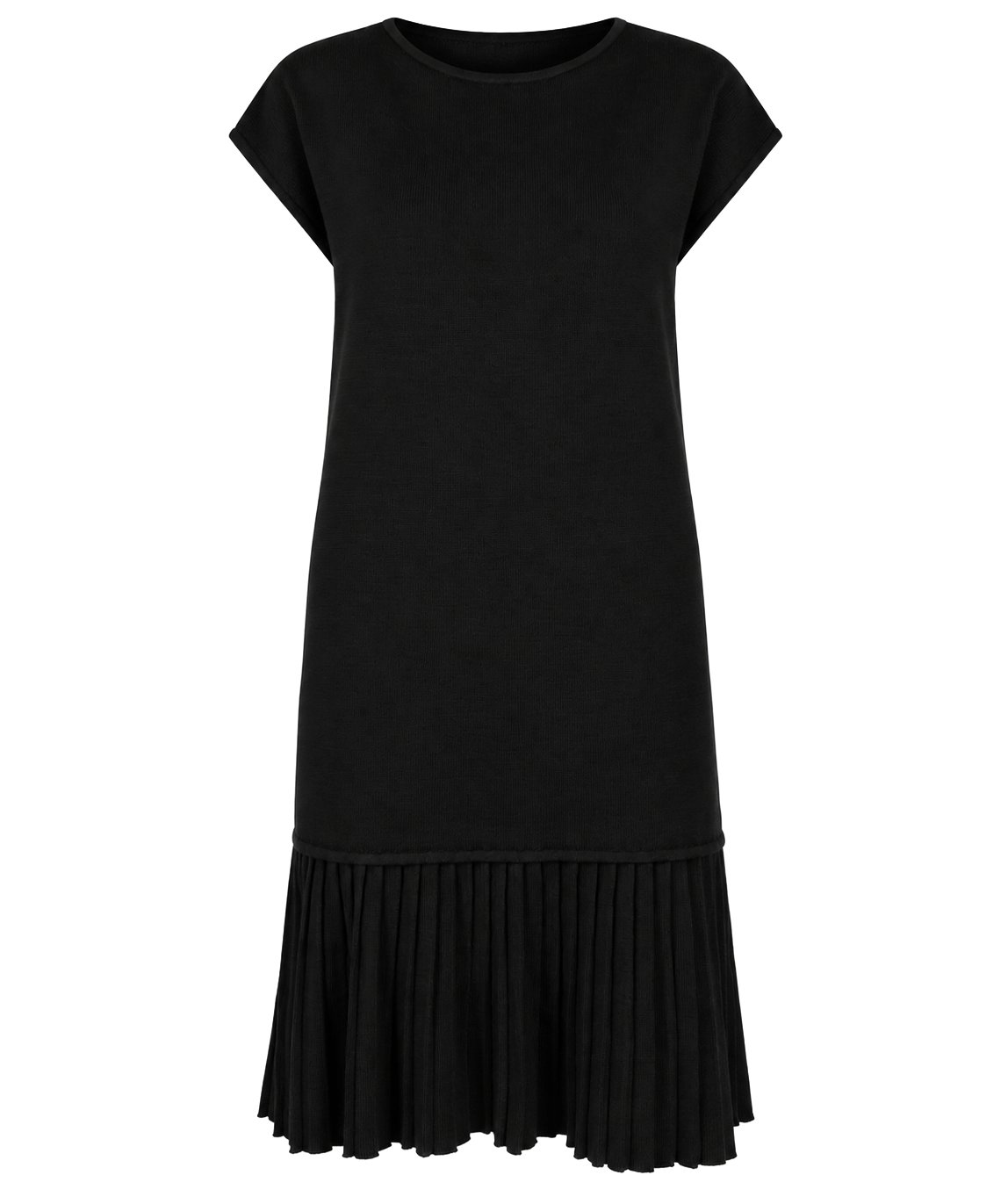 Rochie dreaptă neagră din lână 